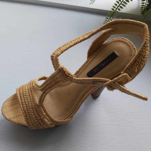 Rachel Zoe Heels Size 38 Ankle Strap cream open Toe - Picture 4 of 6